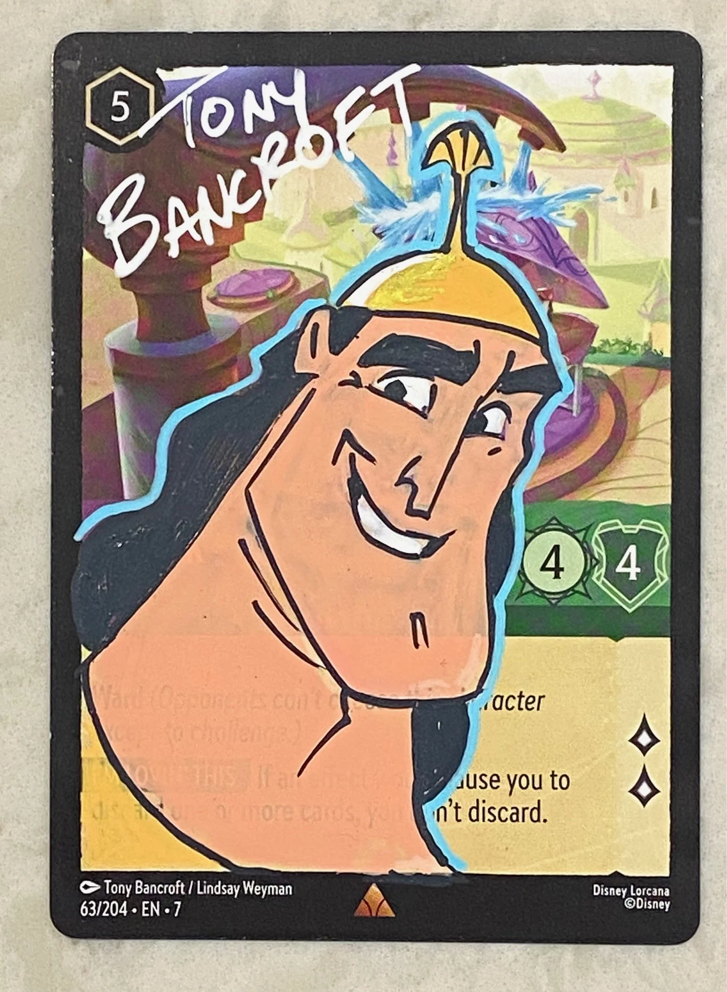Kronk 1-Lorcana card with original art by Tony Bancroft