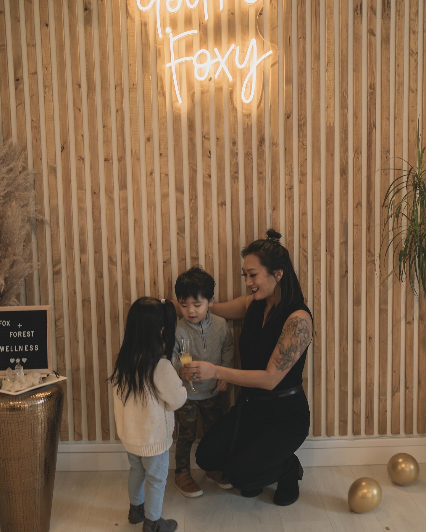 Grand Opening celebrations with loved ones. 

#champagnetoast #grandopening #foxandforest #neicesandnephews #yourefoxy #love #acupuncture #northshore #lonsdale