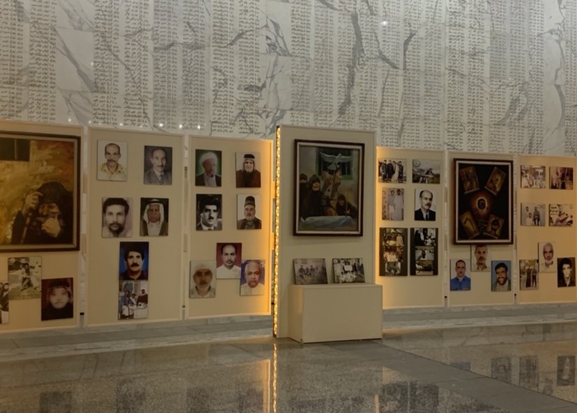  Images of many of the victims of Saddam’s atrocities. The engravings on the walls are also the names of the many victims who lost their lives during the Iran-Iraq War. 