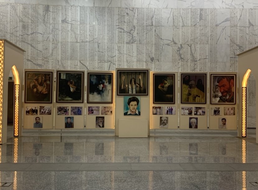  Images of many of the victims of Saddam’s atrocities. The engravings on the walls are also the names of the many victims. 