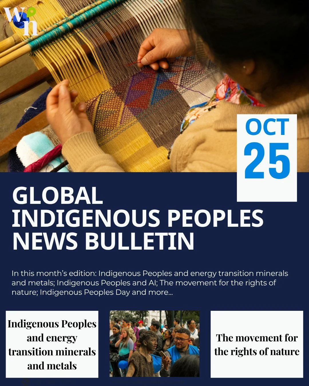 October Edition of the Global Indigenous Peoples News Bulletin, curated by Teodora Hasegan, is out now! In this month's edition, read about Indigenous Peoples Day, the Energy Transition and the Movement for the rights of nature!

#grassrootsjournalis
