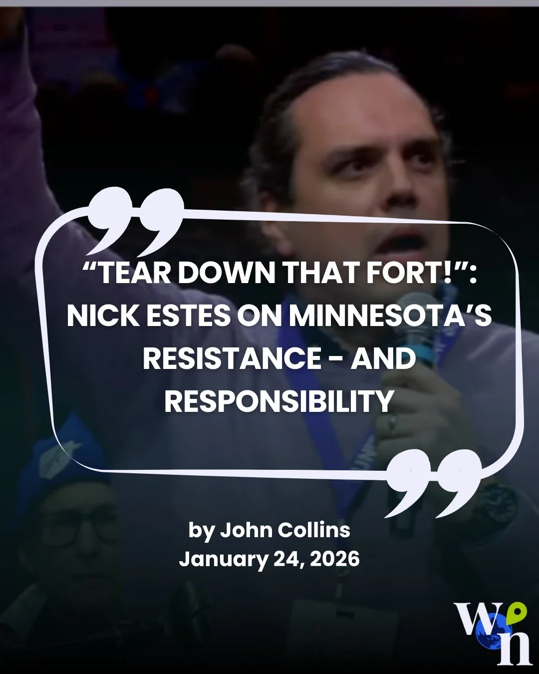 This is a transcript of remarks delivered by Nick Estes at the January 23 &ldquo;ICE Out of Minnesota&rdquo; rally in Minneapolis. Speaking at a general strike protest against ICE, Estes connects today&rsquo;s immigration raids to the longer history 