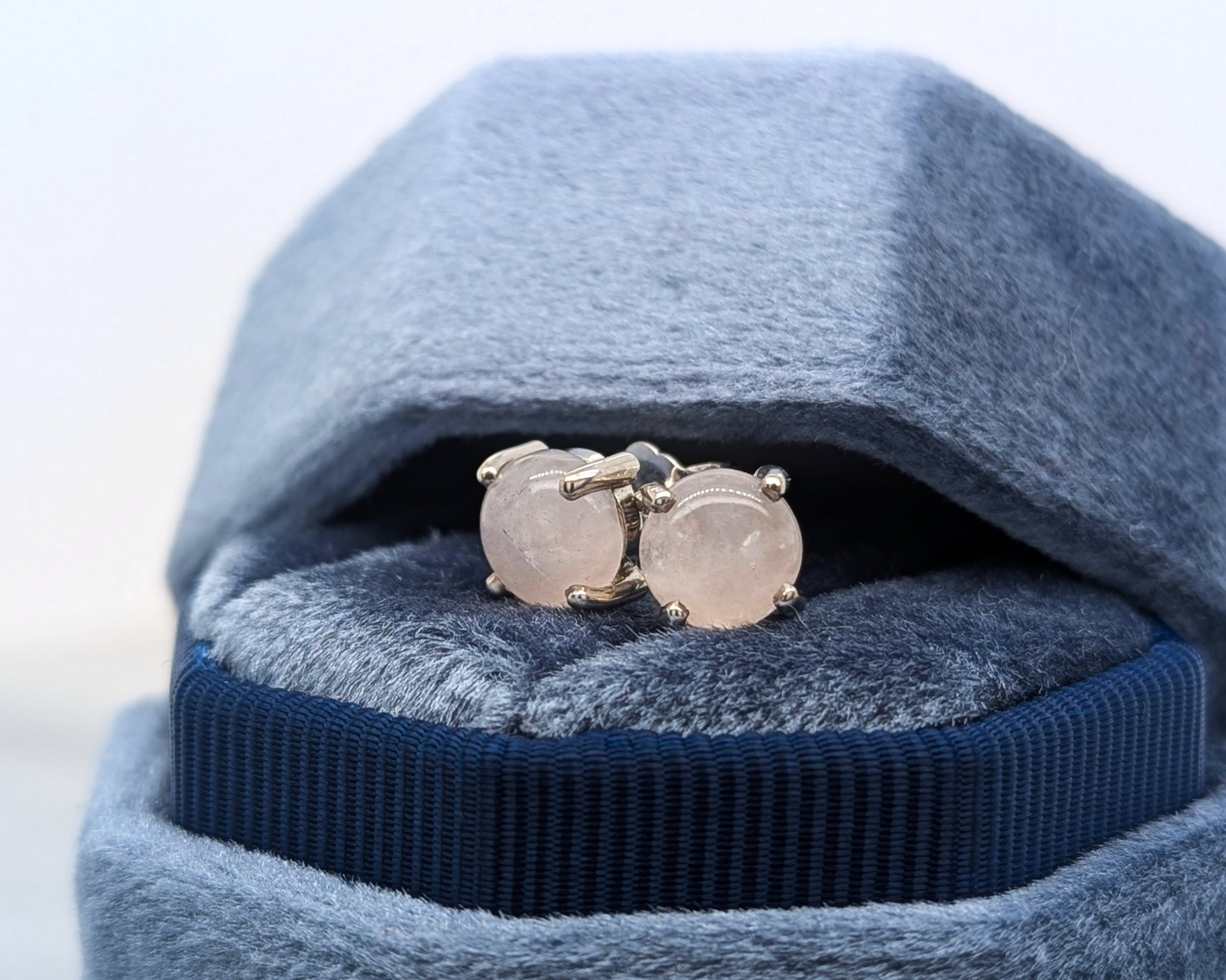 Rose Quartz Stud Earrings