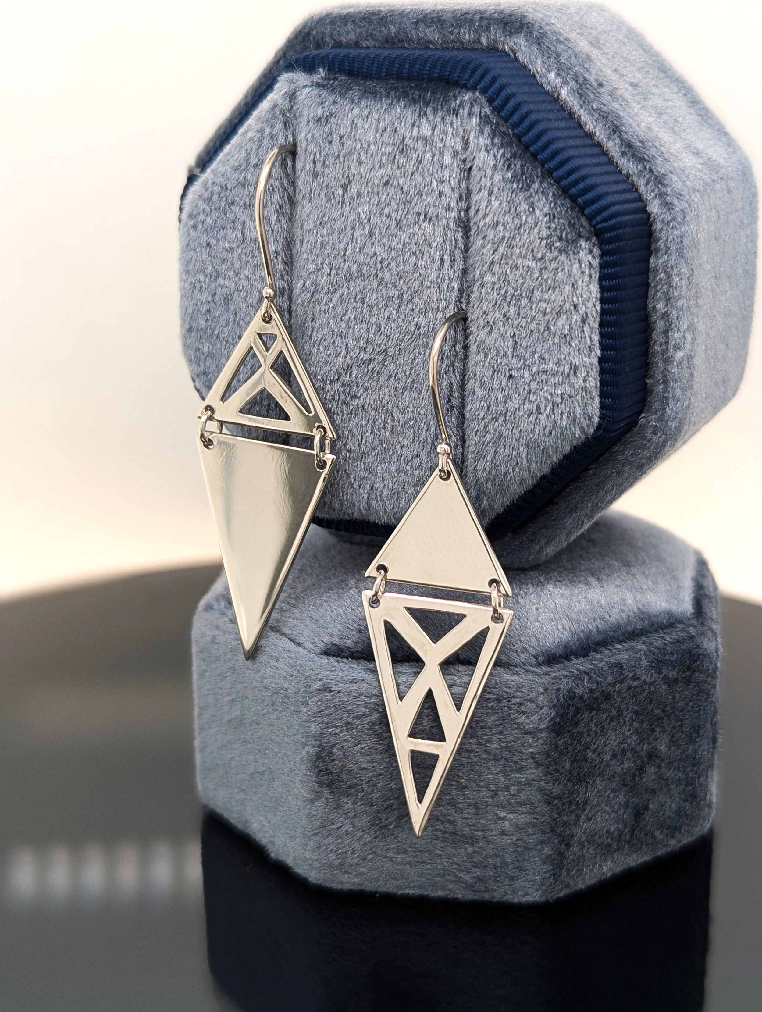 Pierced Triangle Double Dangles