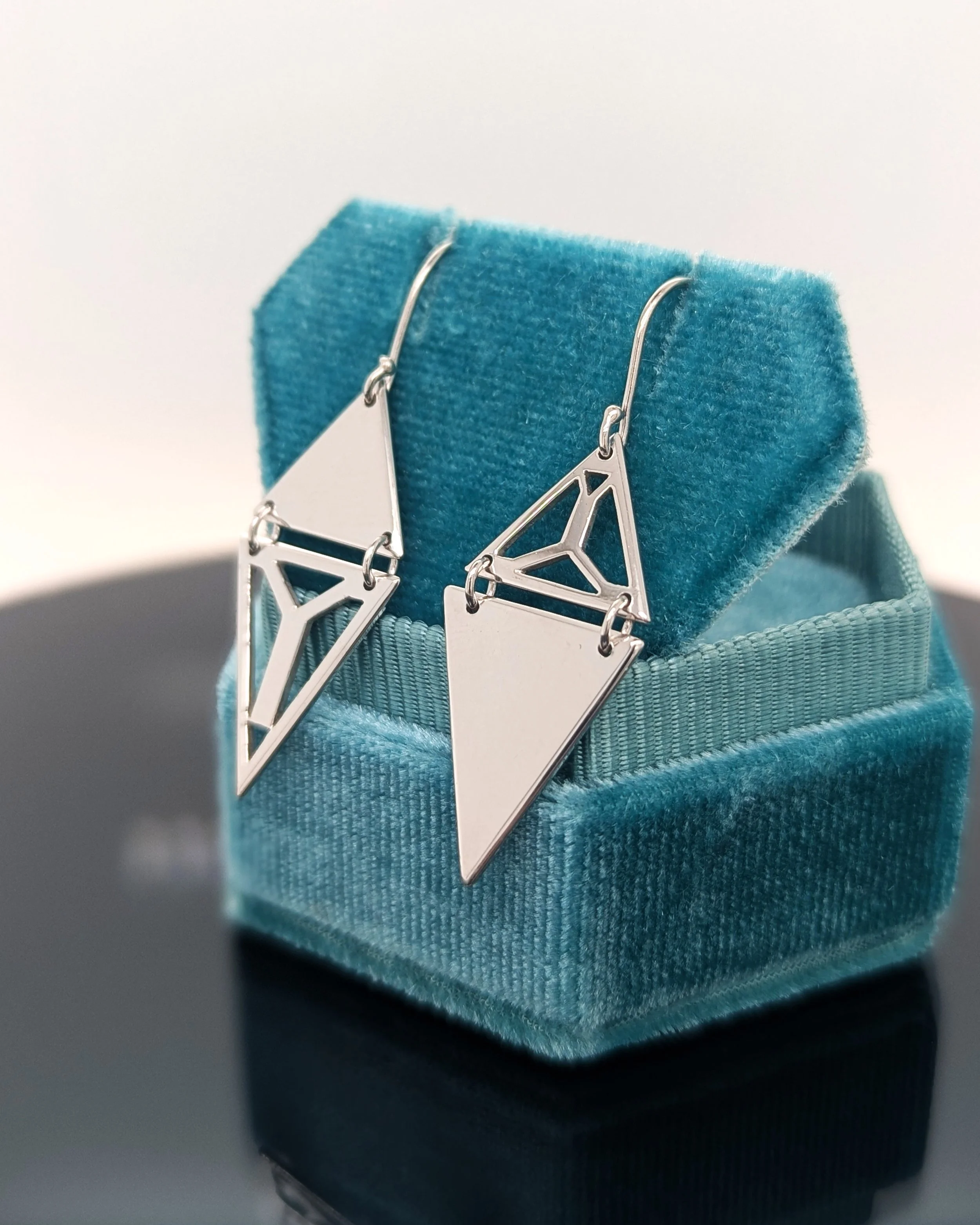 Pierced Triangle Double Dangles