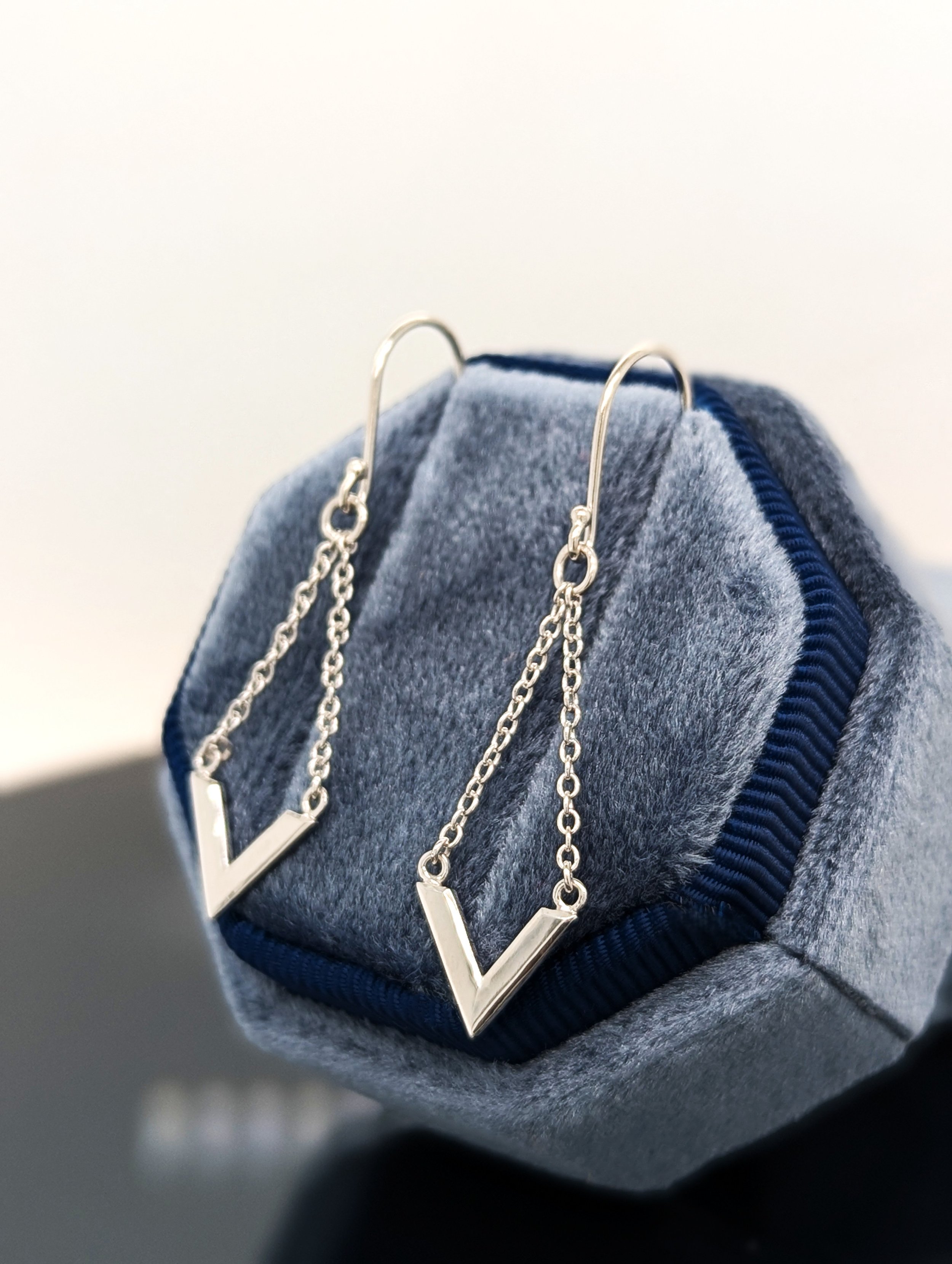 Deco V-Drop Earrings