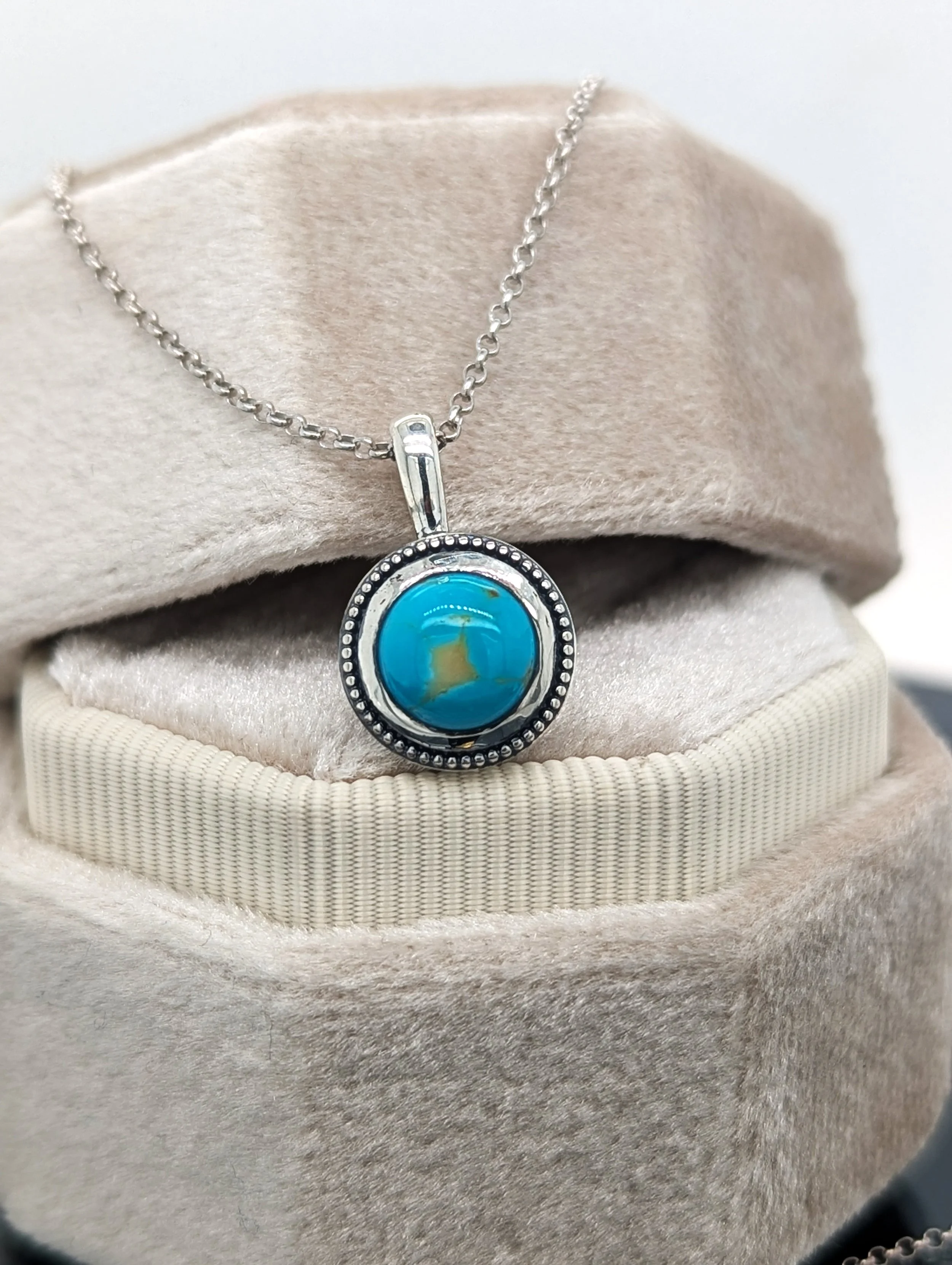 Kingman Turquoise Milgrain Necklace
