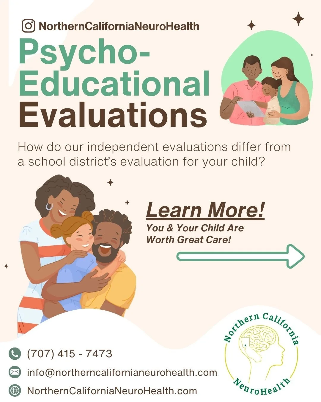 Has your child's school suggested an evaluation or re-evaluation for a disorder 🧠? Are they falling behind both in school and at home 🏠+🏫?

It may be time to seek an independent psycho-educational or neuropsychological evaluation ✏️ 📚. Don't worr