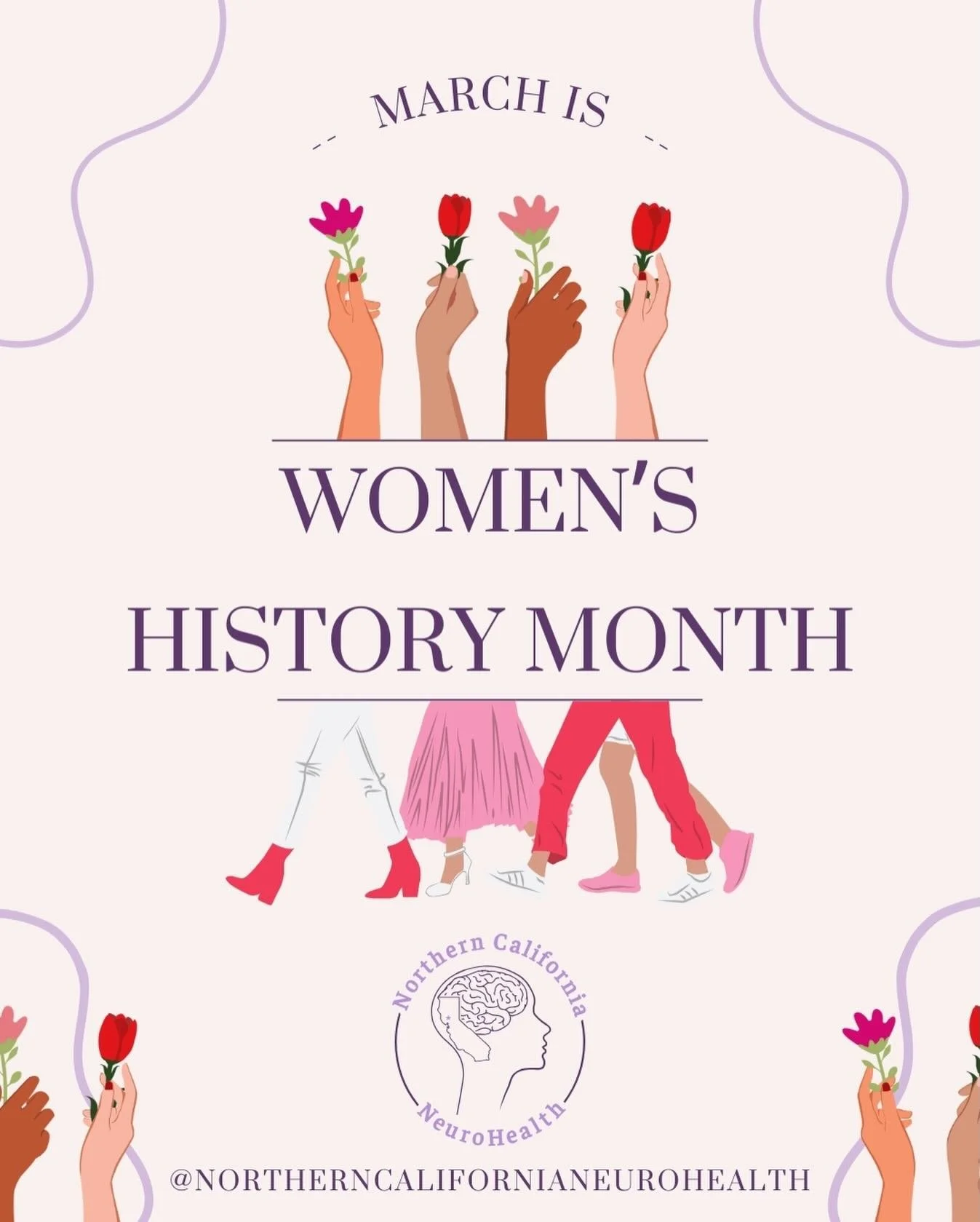 #womenshistorymonth reminds us to celebrate the women who inspire, encourage those who dream, and help those who struggle 💐🫂. NCNH values women's mental health and encourages all of us to reach out to our loved ones or appropriate services for help