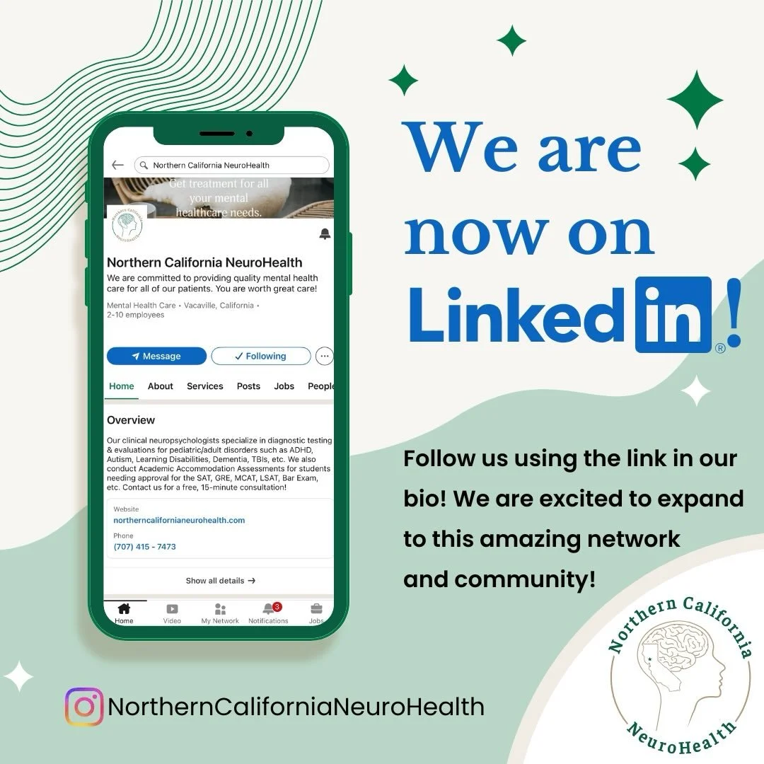 Connect with us on LinkedIn 📲🌐! We are excited to share our services &amp; expand our community efforts 💚! Contact us for any questions!

#neuropsychologist #mentalhealthcare #pediatricmentalhealth #adultmentalhealth linkedin