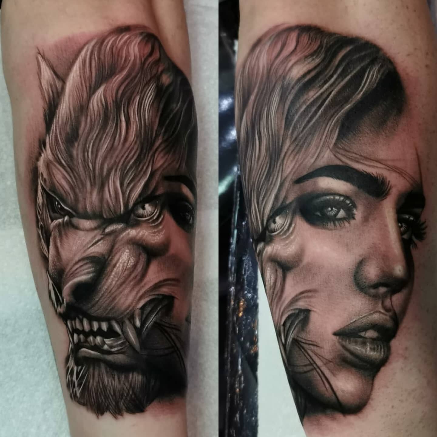 Lycan tattoo done using supplies from #killerinktattoo @stencilstuff @inkjecta @fusion_ink 
Proudly sponsored by @elgatonegrotatt 

#blackandgreytattoo #bng #tatooideas #tatoo #tattoolife #tattoosformen #tattoodo #lycan #lycantattoo #ellesmereporttat
