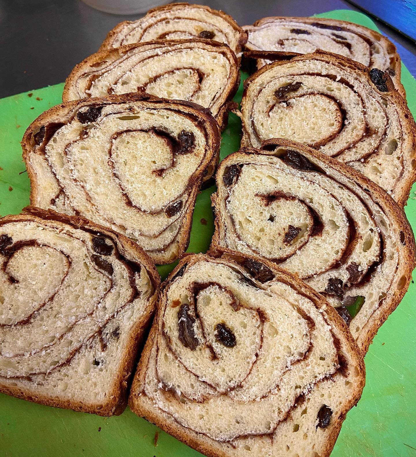 Kali made this cinnamon raisin bread for our newest dessert!  A delicious cinnamon raisin bread pudding with a maple and brown sugar sauce and vanilla bean ice cream!  So save room for dessert!  Open 5-9pm tonight 😍