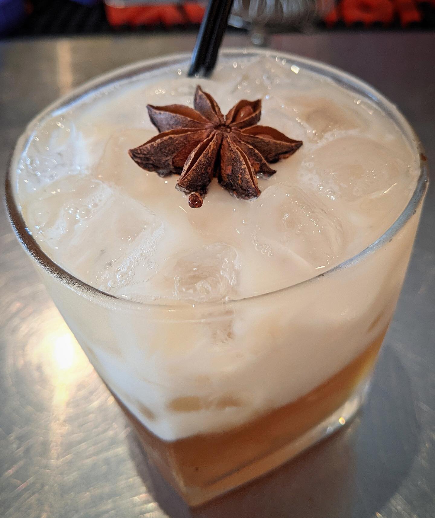 We&rsquo;ve been trying out some new fall cocktails and this is a Chai White Russian!  It&rsquo;s made with vodka, a house-made chai liqueur, and whole milk 😍 come in and try one out!  Open 5-9pm tonight 🥂