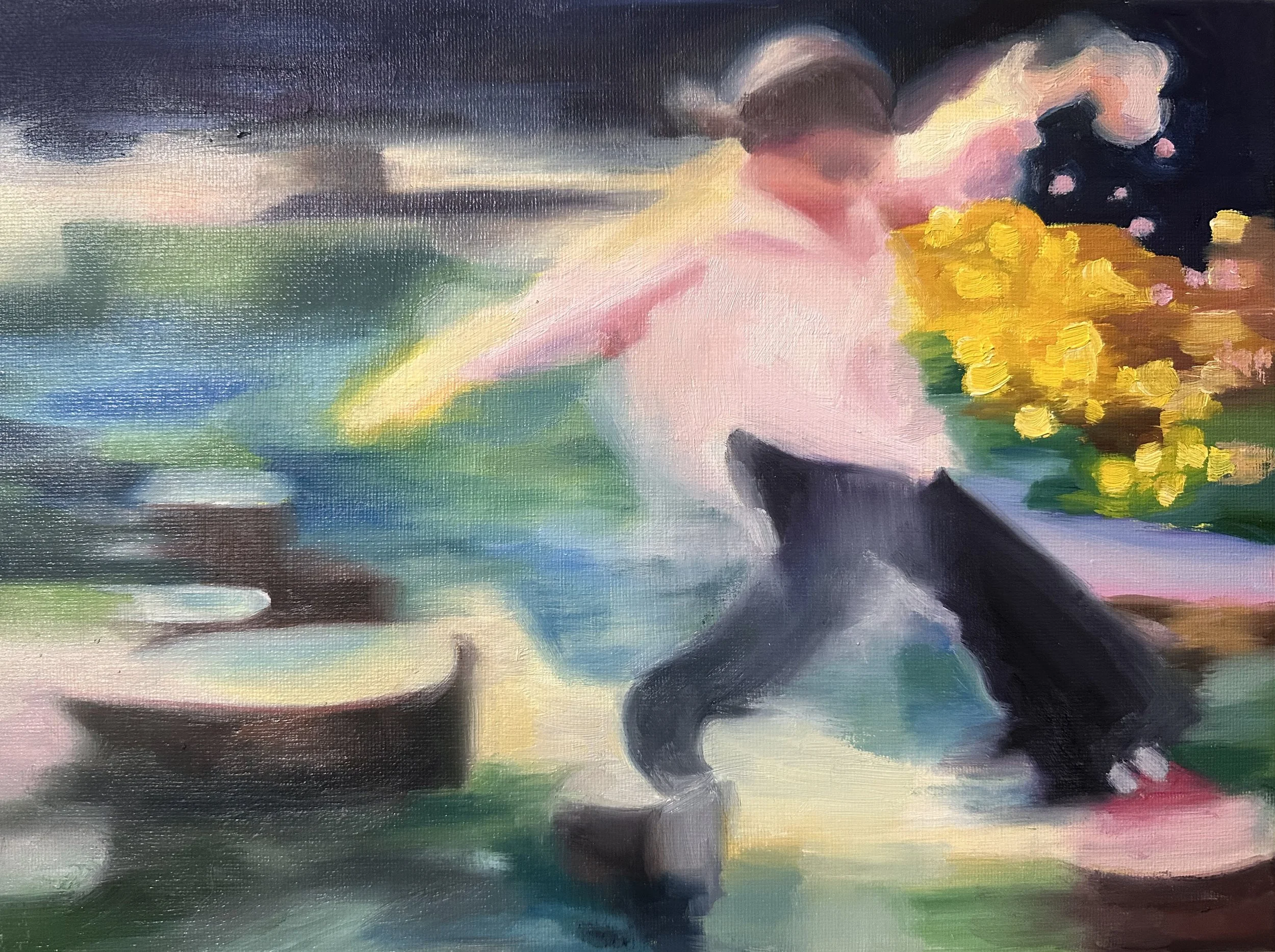 title: STEPPING STONES
oil on canvas
9x12