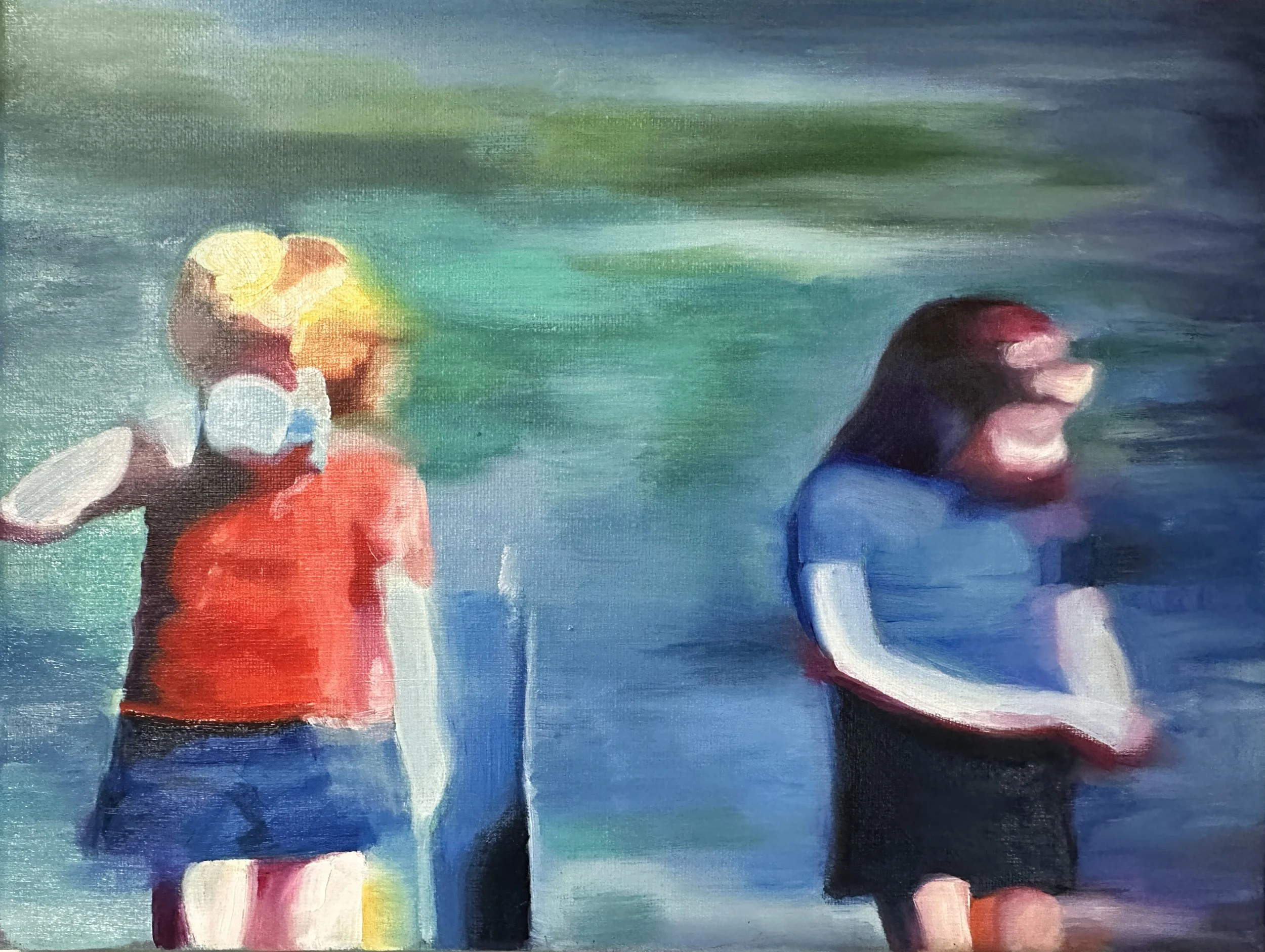 title: IN THE PARK WITH NIGEL
oil on canvas
9x12