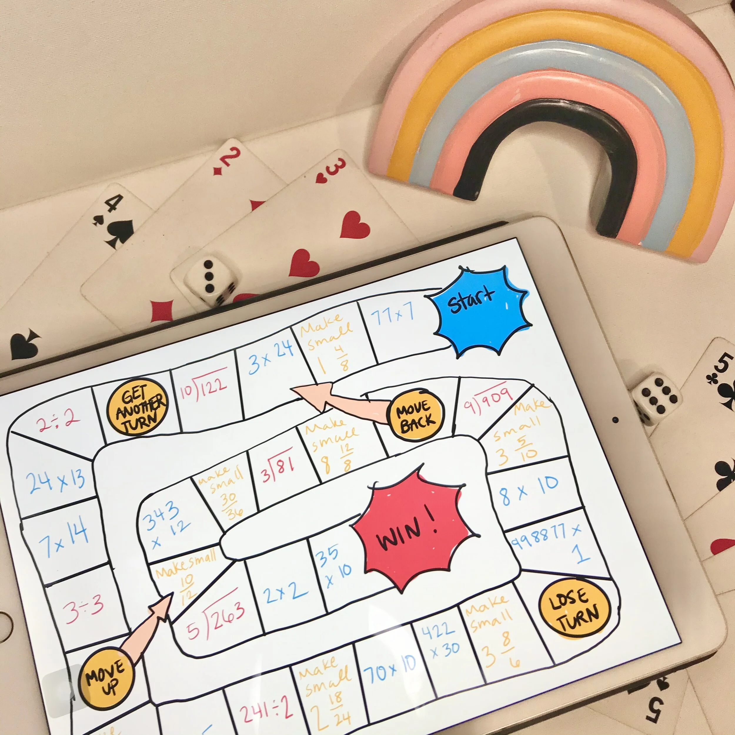 Practice Basic Math Skills with Kids using a Board Game