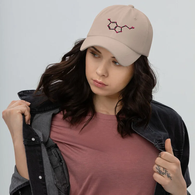 Serotonin Hearts Hat - Pink/Black Molecule