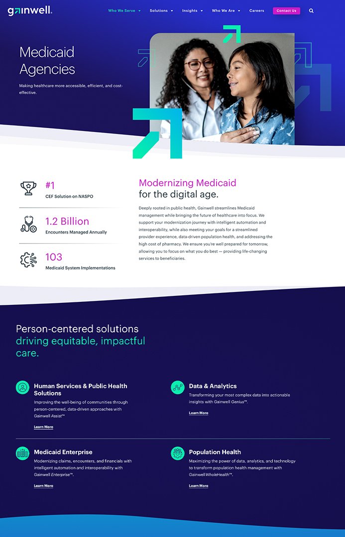 Website elements for Gainwell Technologies