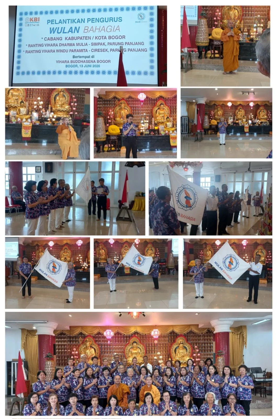 Pelantikan Wulan Bahagia DPC Kota Bogor dan DPR Ranting Vihara Dharma Mulia Parung Panjang &amp; DPR Ranting Vihara Windu Paramitha Parung Panjang