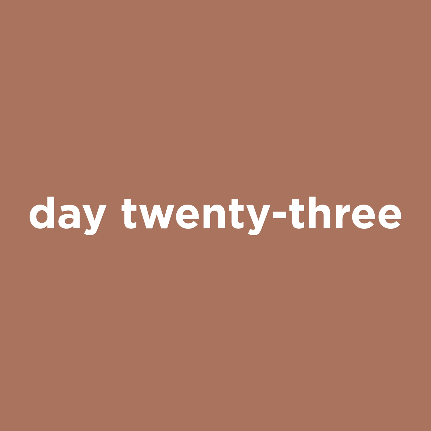 day twenty-three