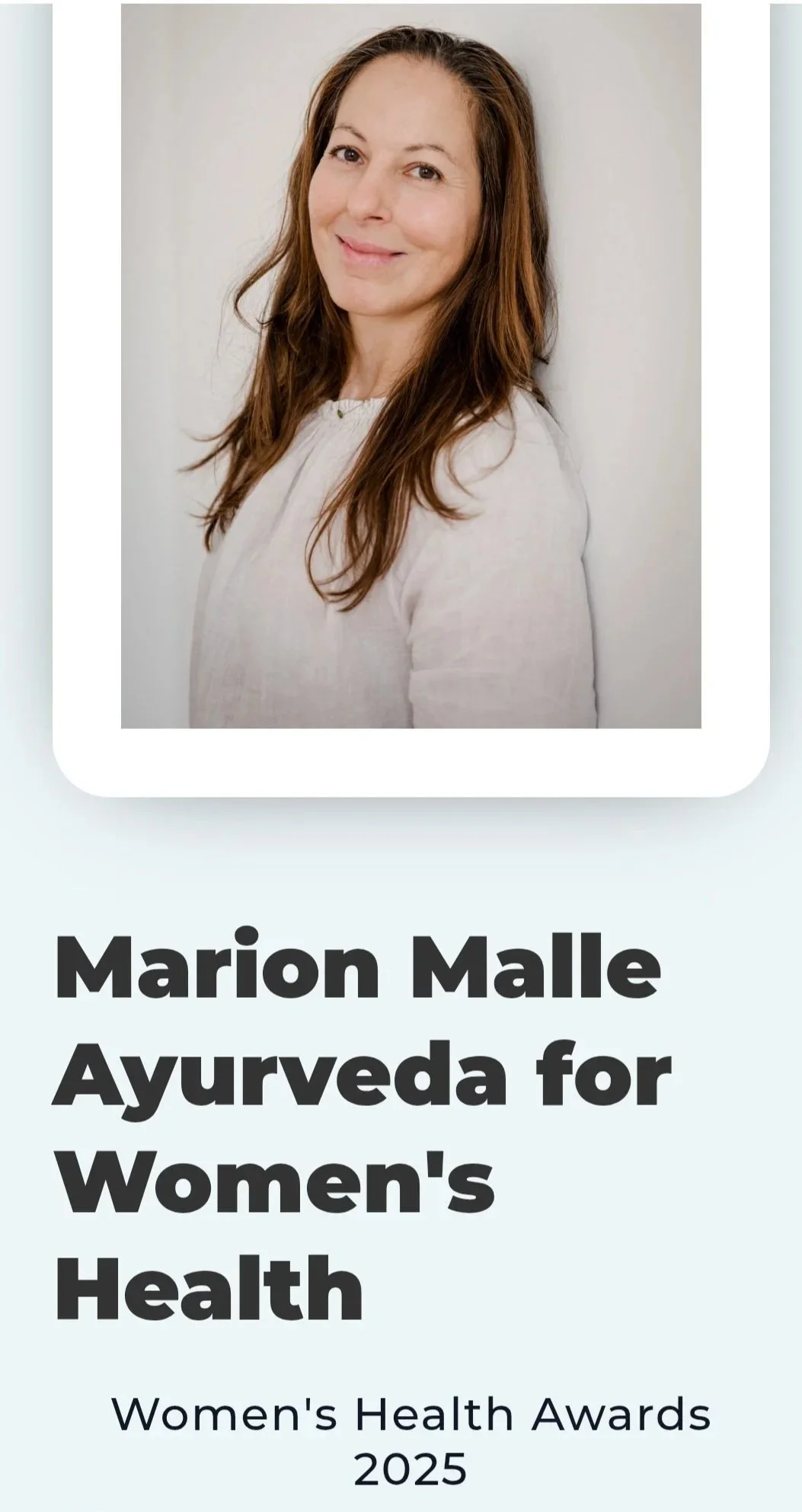 Women’s Health Award 2025 - Best Ayurvedic Wellbeing Practitioner 2025