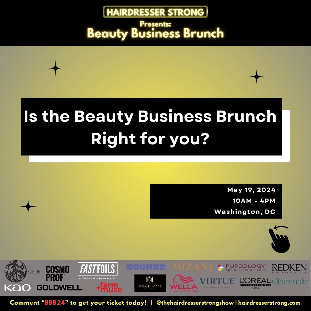 🚨Stylists, Barbers, &amp; Hairpreneurs🚨Beauty Business Brunch May 19⁠
⁠
⭐ Seize this opportunity to grow, collaborate, &amp; have fun - Panel discussions, bottomless brunch, workshops, Jeopardy, free products &amp; gifts 🛍️⁠
⁠
🎟️Comment &ldquo;BB