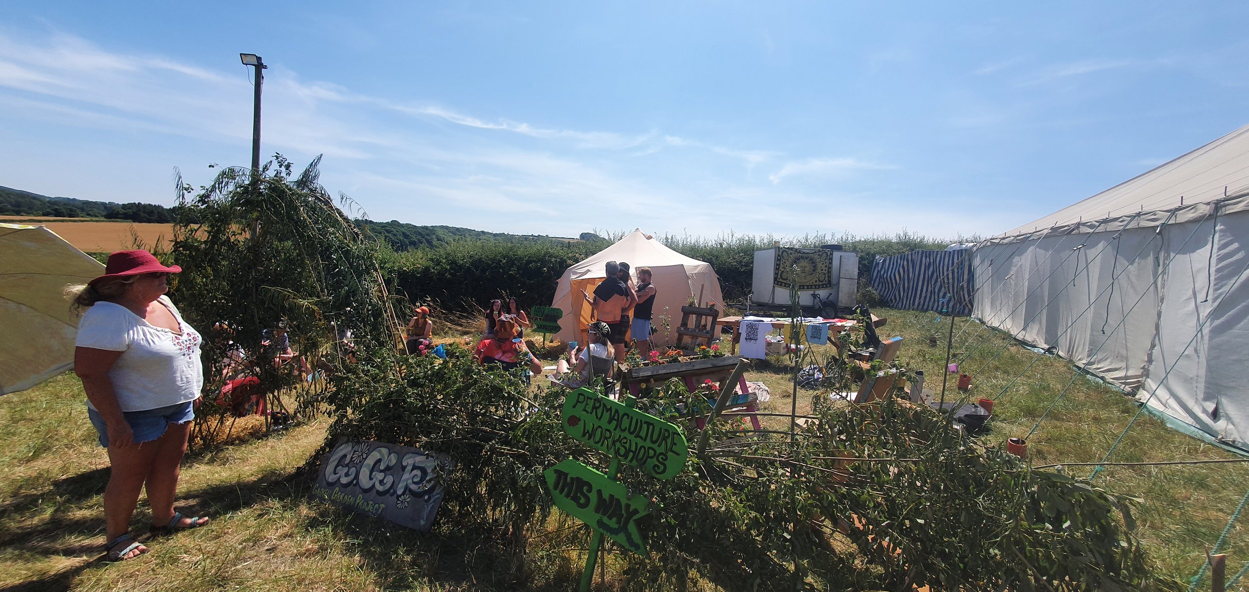 GGP's permaculture section at Stainsby Folk Festival, the longest-running non-profit folk festival in the UK, it is 53 years old!!