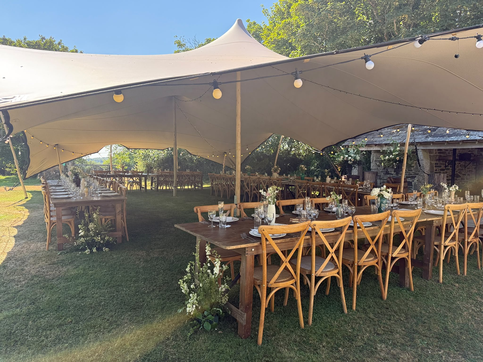 Stretch tent marquee wedding in Cornwall