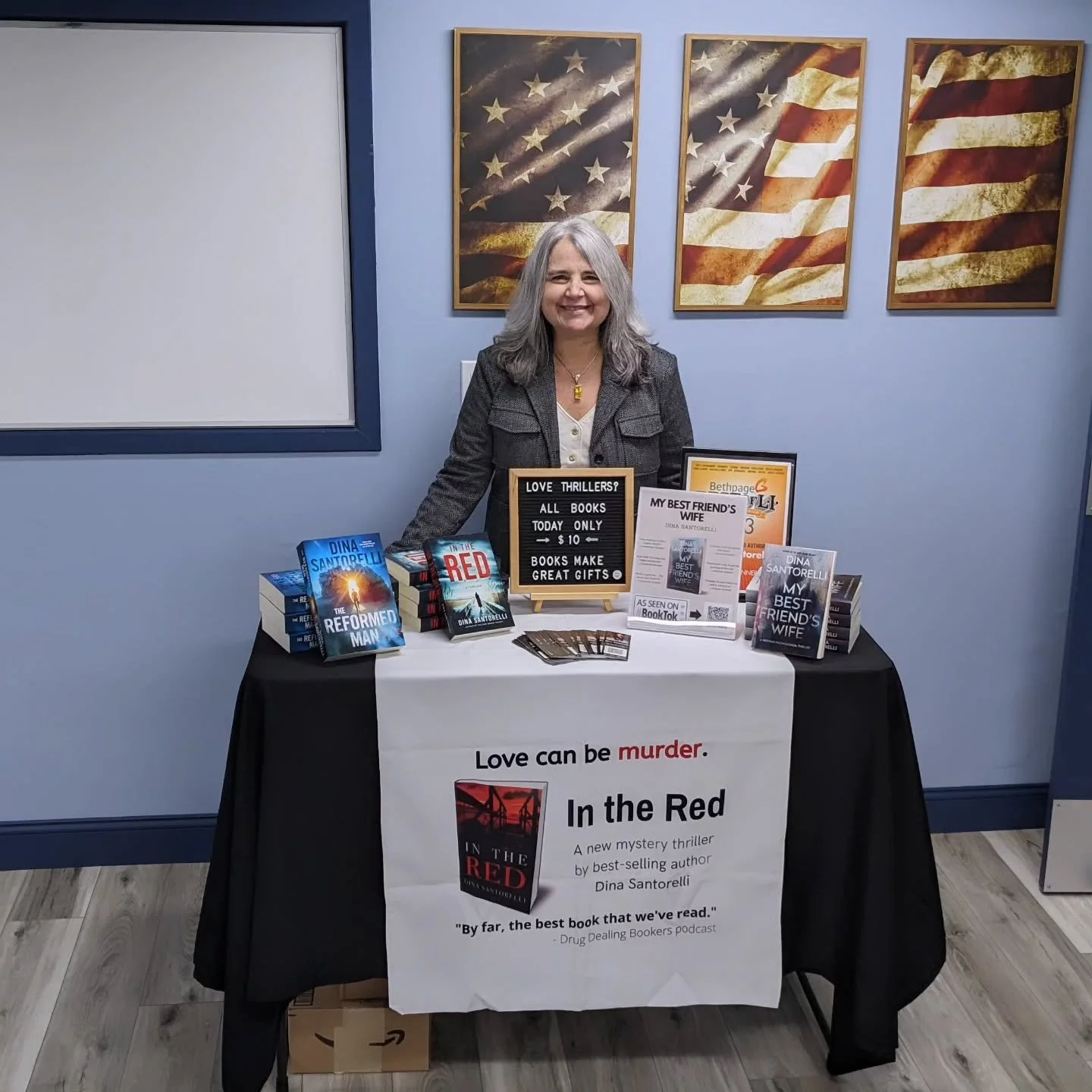 Nearly sold out of books after an hour! Had to send my husband on a book run (I think he would have preferred a beer run. 😂) Come on down to @spytraildistillery and check out some awesome authors and vendors! From 3 to 7 pm. 📚
.
#longislandauthors 