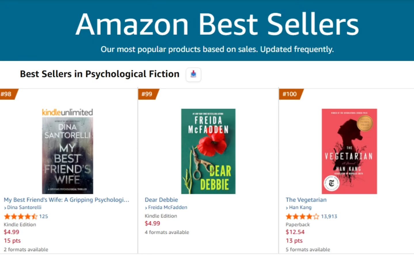 OMG! MY BEST FRIEND'S WIFE just cracked Amazon's Top 100 Best Sellers in Psychological Fiction. I'm right next to the new book by the psychological thriller queen herself, @fmcfaddenauthor! Pinch me! Thank you so much for all your support of my first