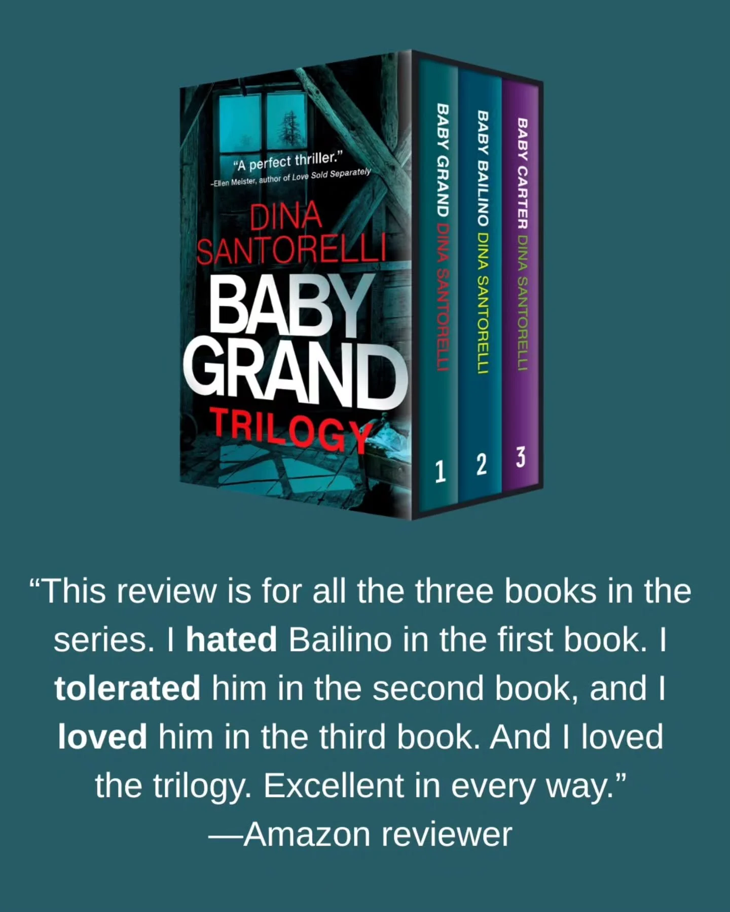 I love that the Baby Grand Trilogy is finding new life on Kindle Unlimited. I wanted Bailino to be a complicated villain. Violent, yet tender. Smart, yet vulnerable. Someone you rooted for and rooted against, depending on the situation. I couldn't he