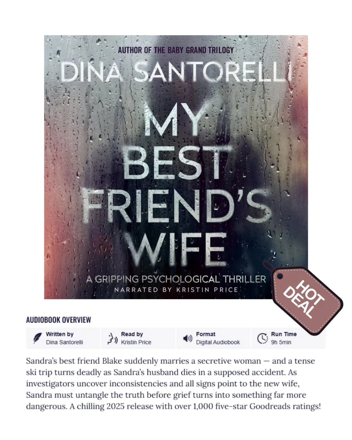 The audiobook for MY BEST FRIEND'S WIFE is only 99 cents on Chirp for a limited time! 
#mybestfriendswifebook #psychologicalthrillerbook #audiobooksale