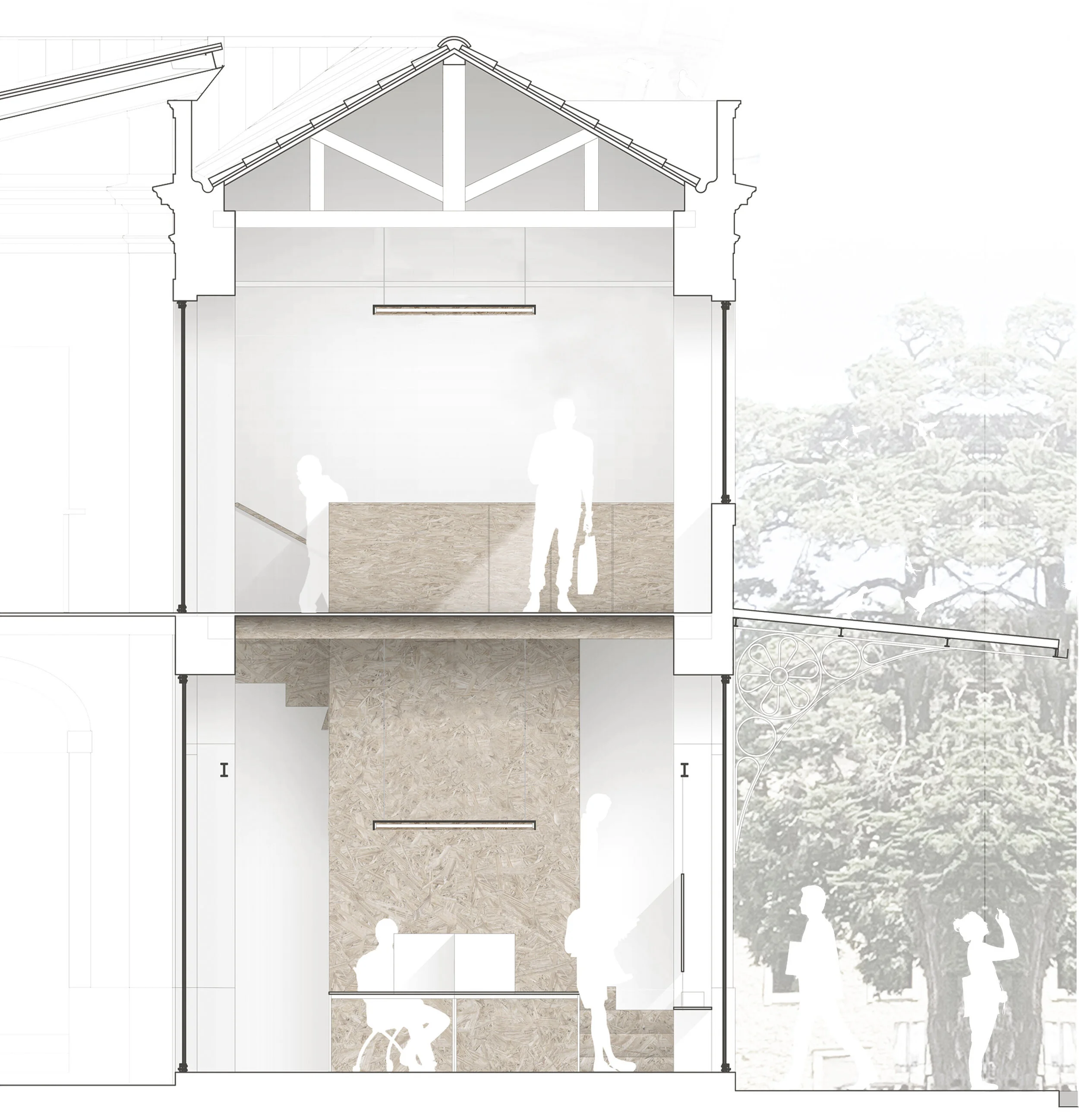 Corte construtivo. 
Construction section.