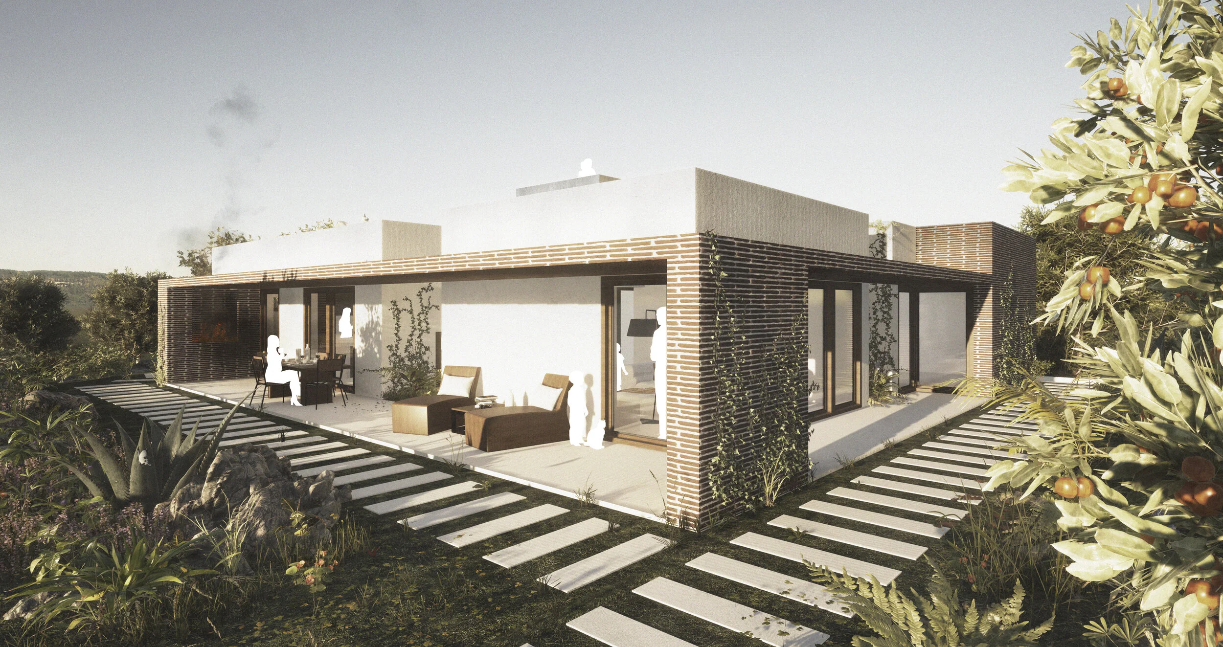 Alçado posterior. Rear elevation.