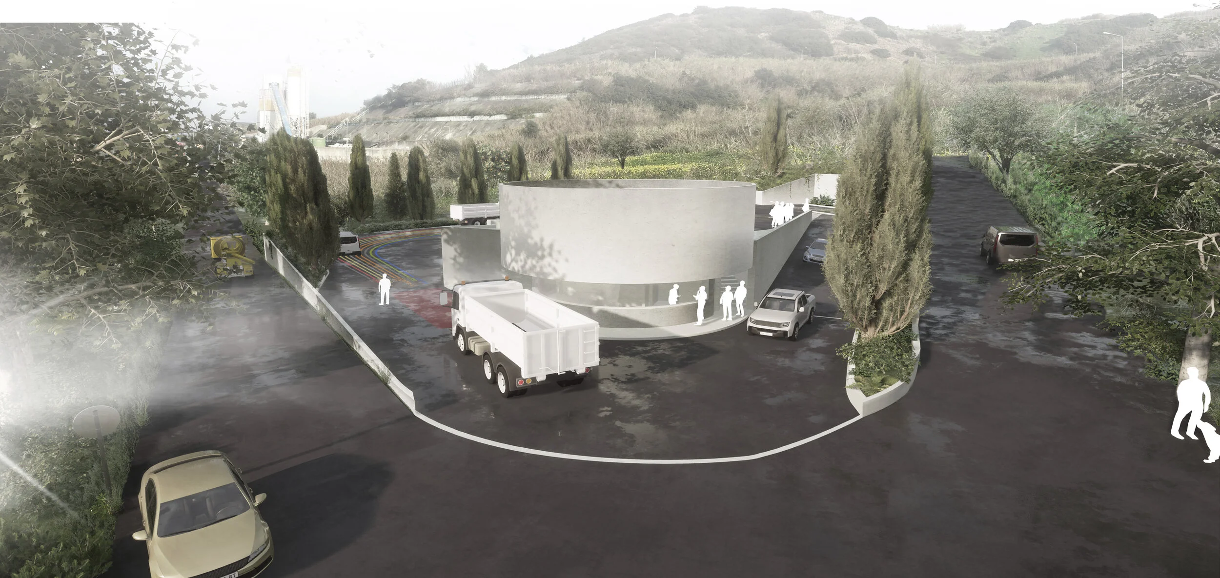 Vista sobre a entrada. View of the entrance.