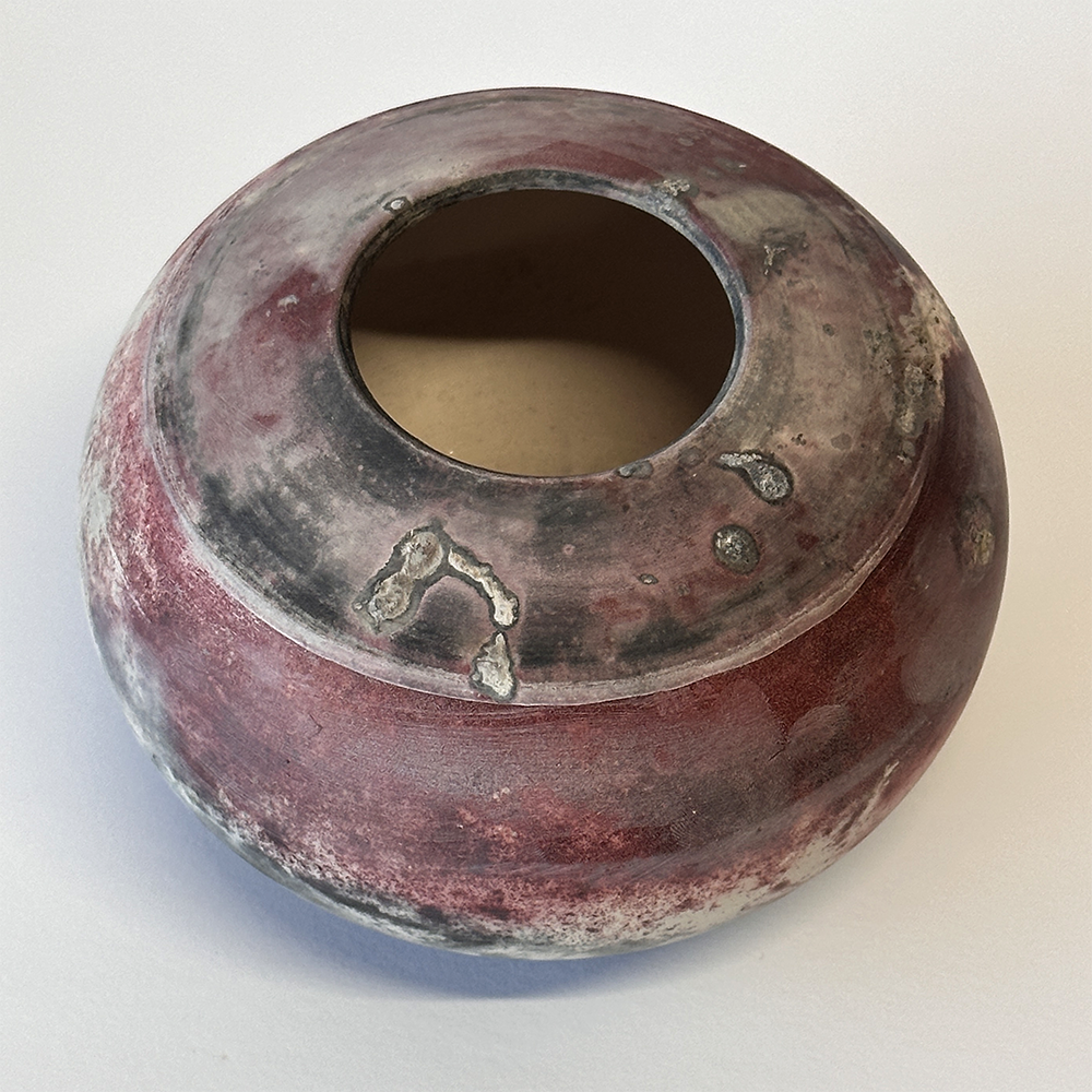 Demetria Chappo Smoke Fired Orb - Ferric Cherry - top.png