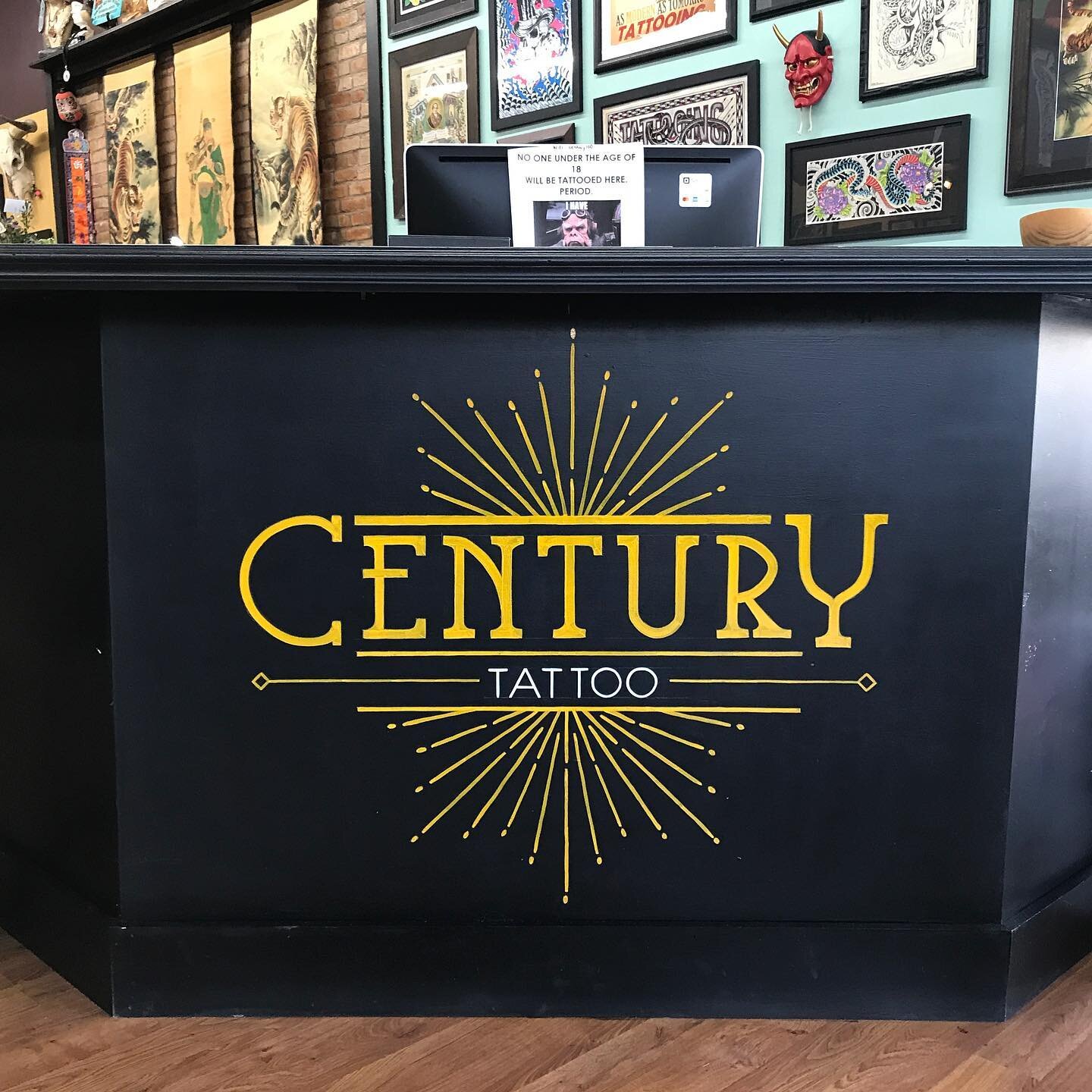 Had fun painting @century.tattoo yesterday. Go check em out in Ashland, MO 

#stlsignandmural #handpainted #signs #lettering #signwriting #centurytattoo #ashlandmo #tattooshop