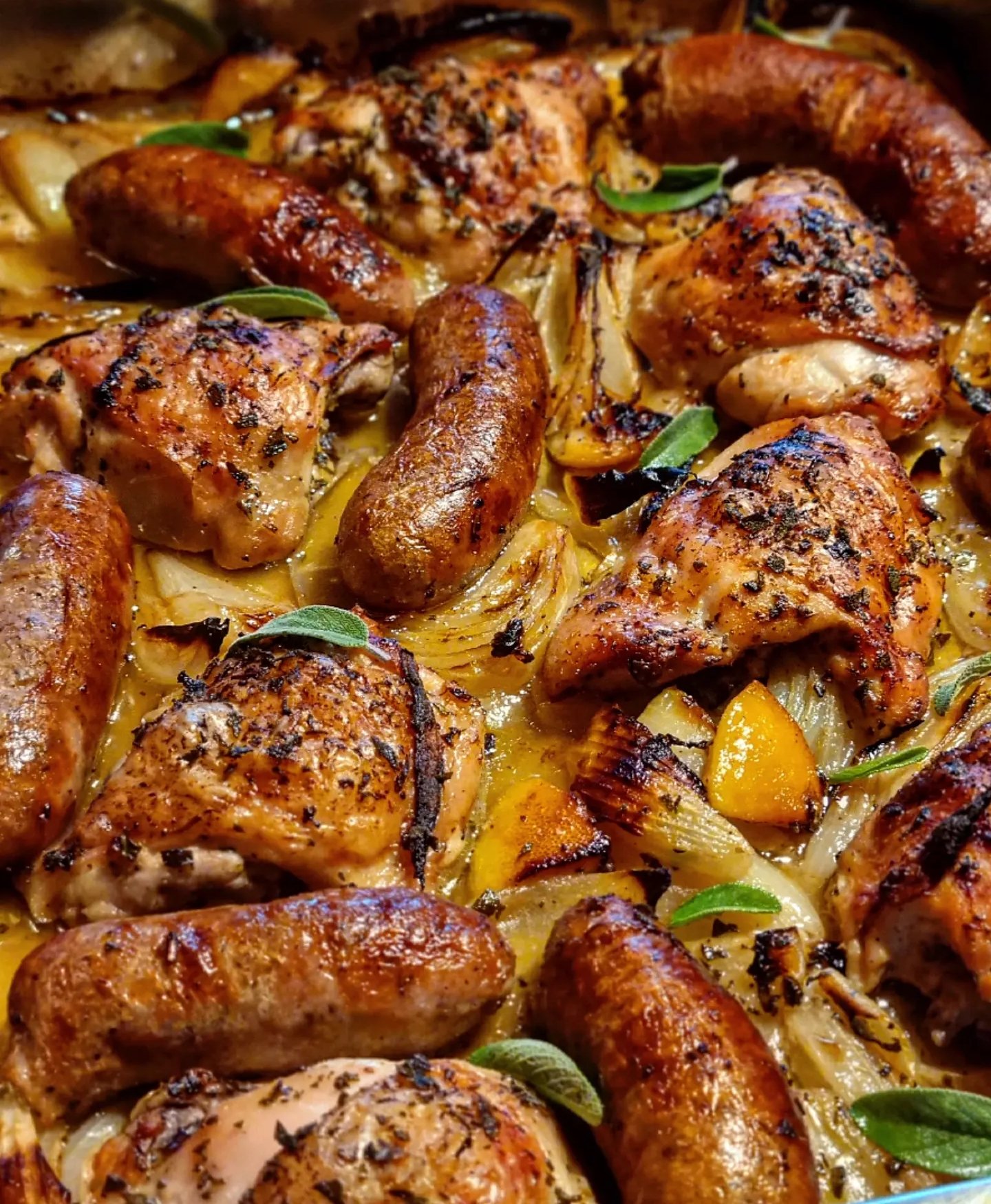 Nigella’s One Pan Sage and Onion Chicken and Sausage