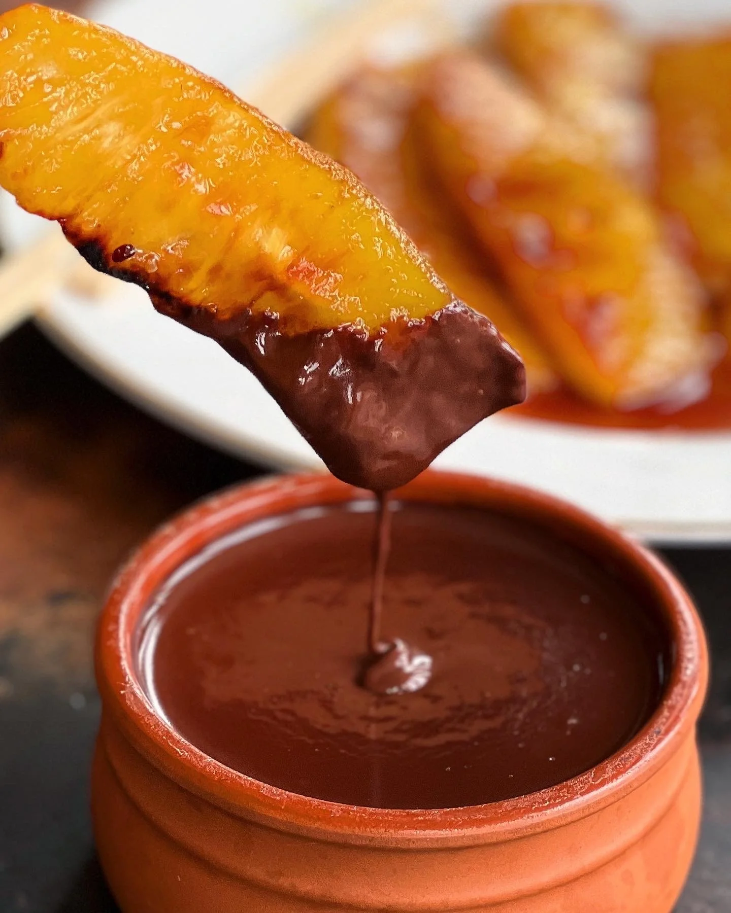 Nigella’s Caramelised Pineapple With Hot Chocolate Sauce