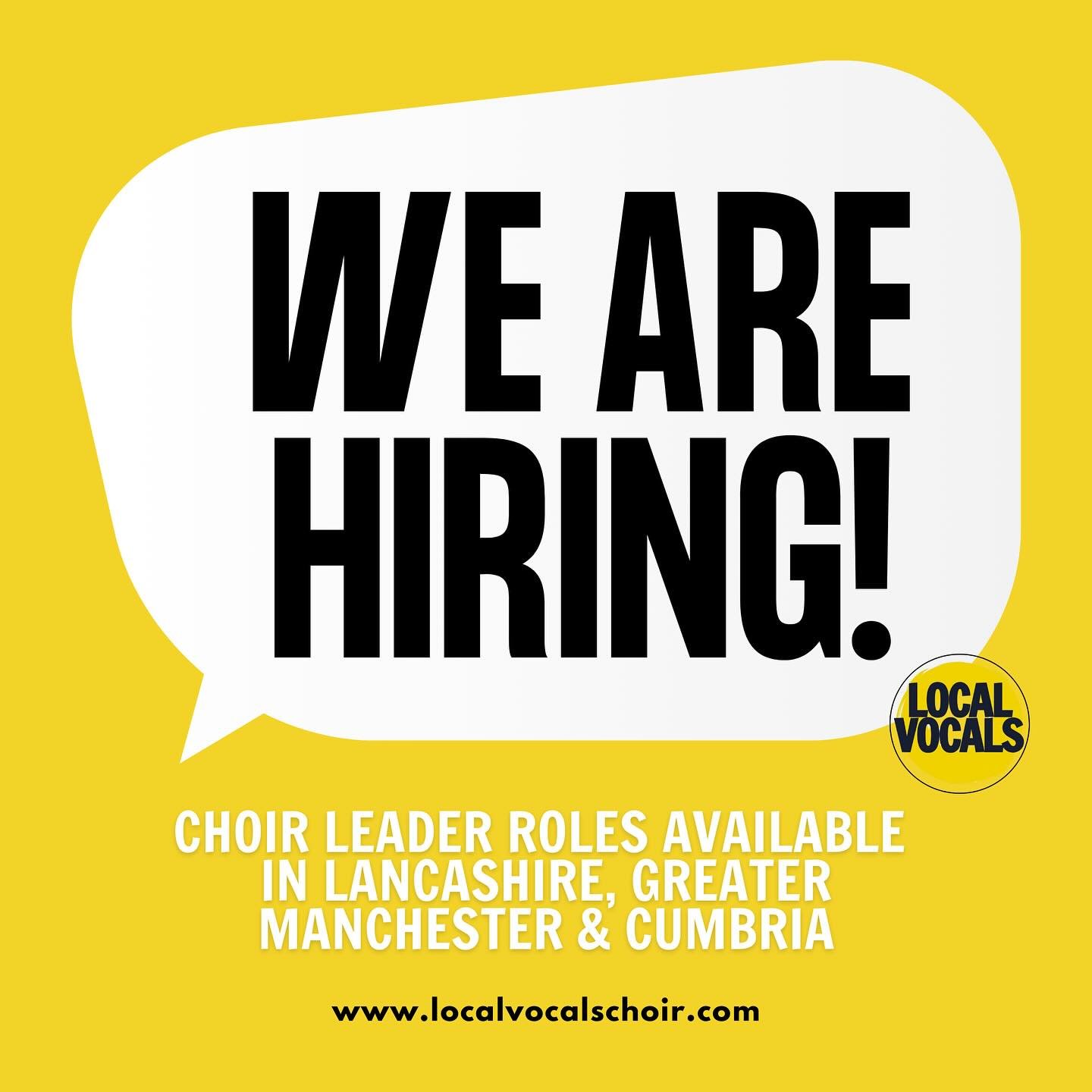 ✨ There really is nothing quite like the joy of choir leading ✨

We are looking for local musicians/ choir leaders based in Lancashire, Greater Manchester and Cumbria to join our team 🤩

DM or email us at office@localvocalschoir.com for more info 


