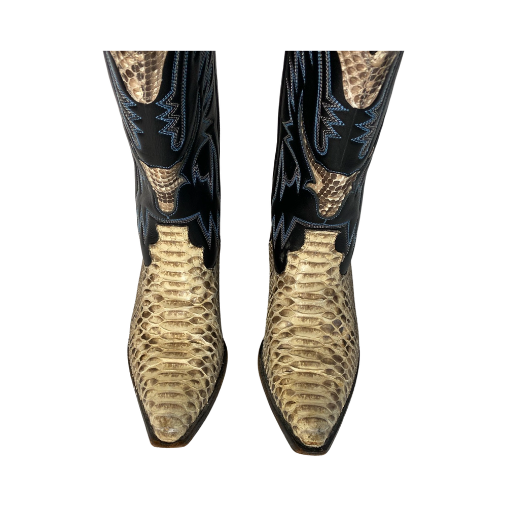 Snakeskin Leather Cowboy Boots (40) — AMO Vintage display picture 2