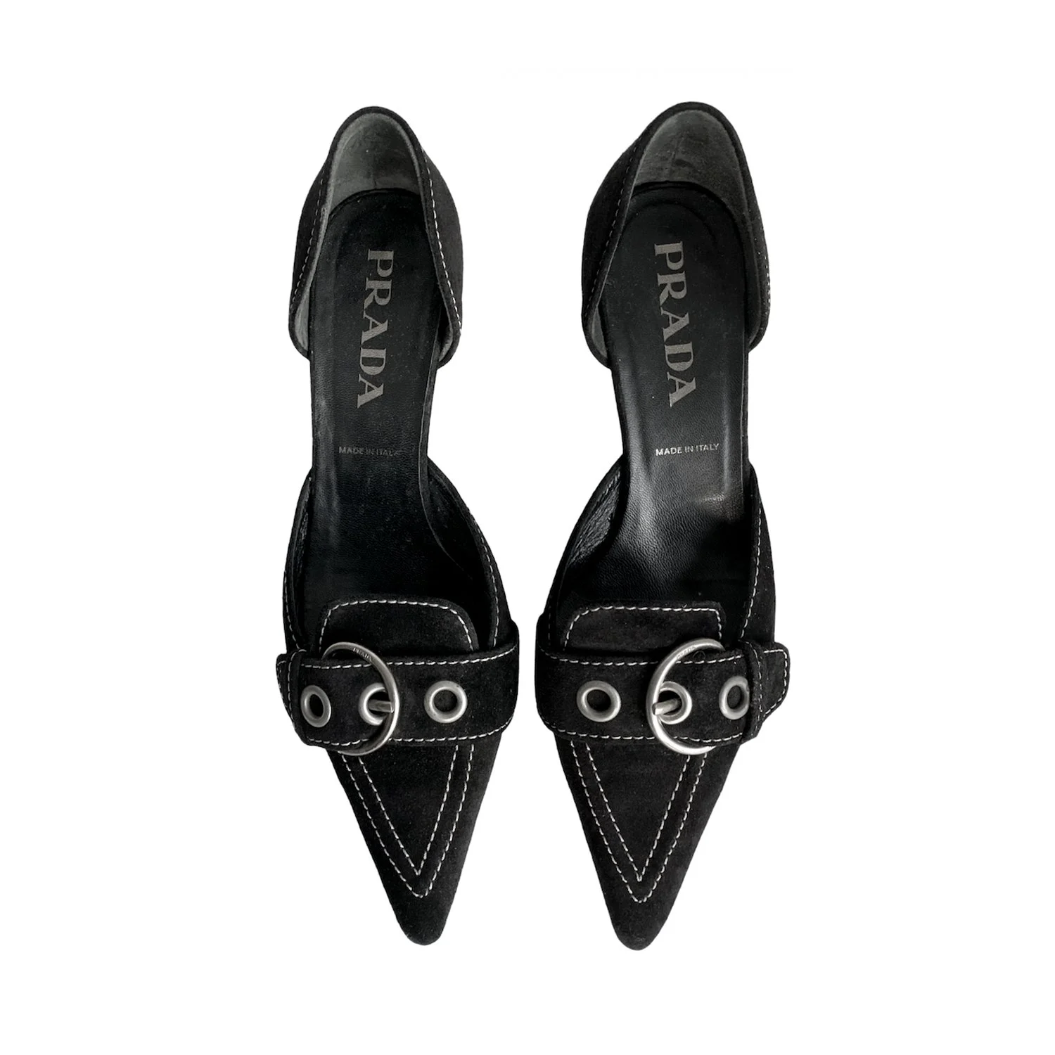 Prada 2002 Suede Runway Heels (36)