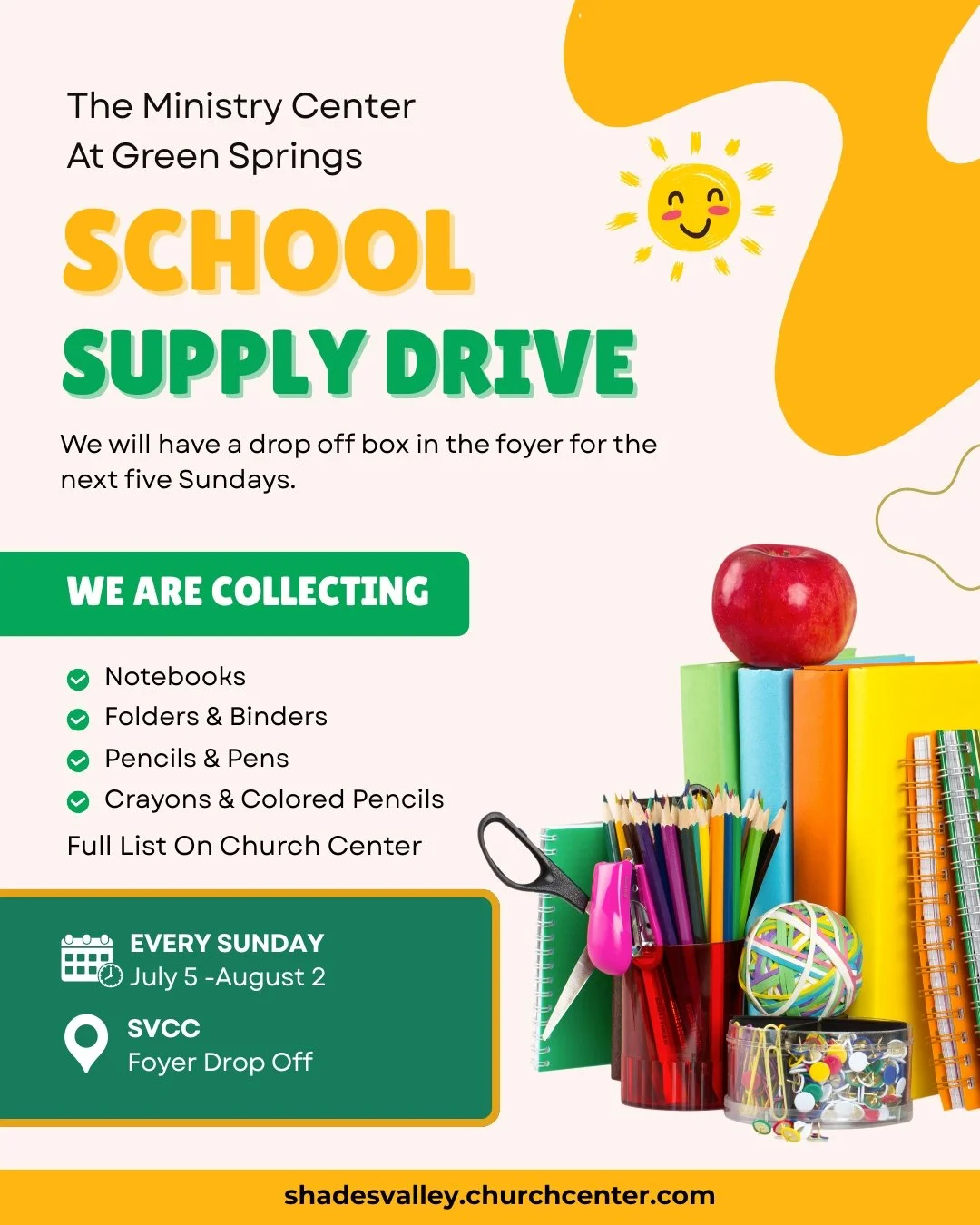 Drop Off Supplies At SVCC!