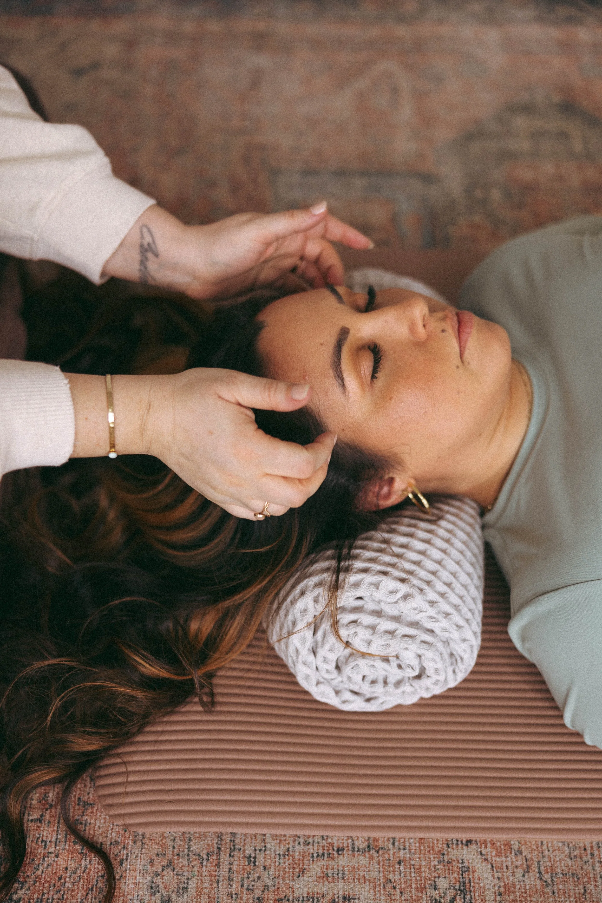 Woman relaxed with eyes closed