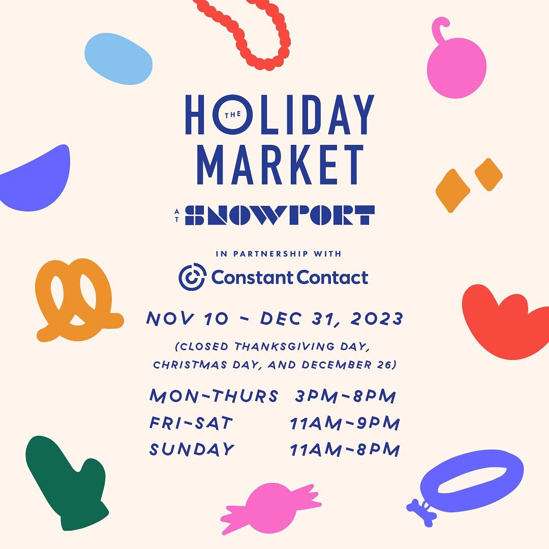 Boston, mark your calendars! The #holidaymarketatsnowport is BACK ✨with the greatest lineup of makers, chefs, crafters and artists. Start your Holiday shopping this Friday at 11 AM @seaportbos 🎁 #snowport ❄️
