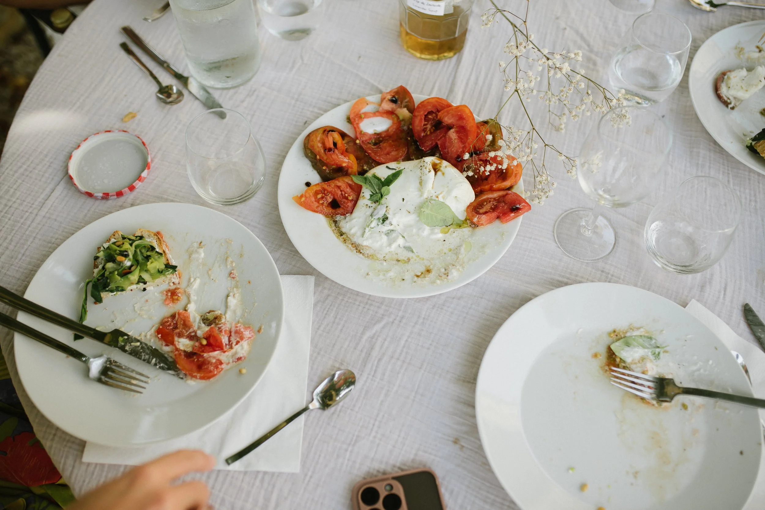 table with freshly prepared meal