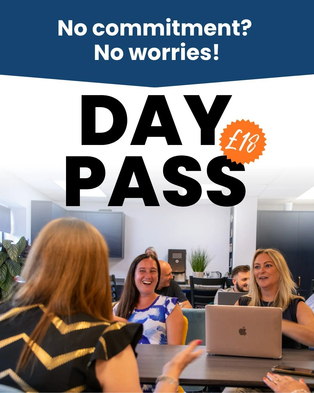 No commitment? No worries.

Our &pound;18 day passes give you a flexible way to work, without being tied into anything long term. A calm, friendly space to focus, connect, and get things done.

Open Monday to Friday, 9am&ndash;5pm.

Sign up here: htt