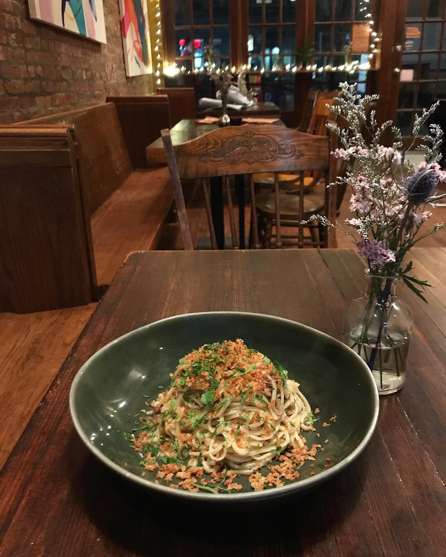 Spaghetti con la mollica (anchovy + breadcrumbs). Come by and enjoy a delicious bowl of fresh pasta at Macosa Trattoria. We are open today 5 pm to 11pm!
-
-
-
-
-
-

-
-
-
-
 #pappardelle #pastafresca #authenticitalianfood #comfortfood #brooklynresta