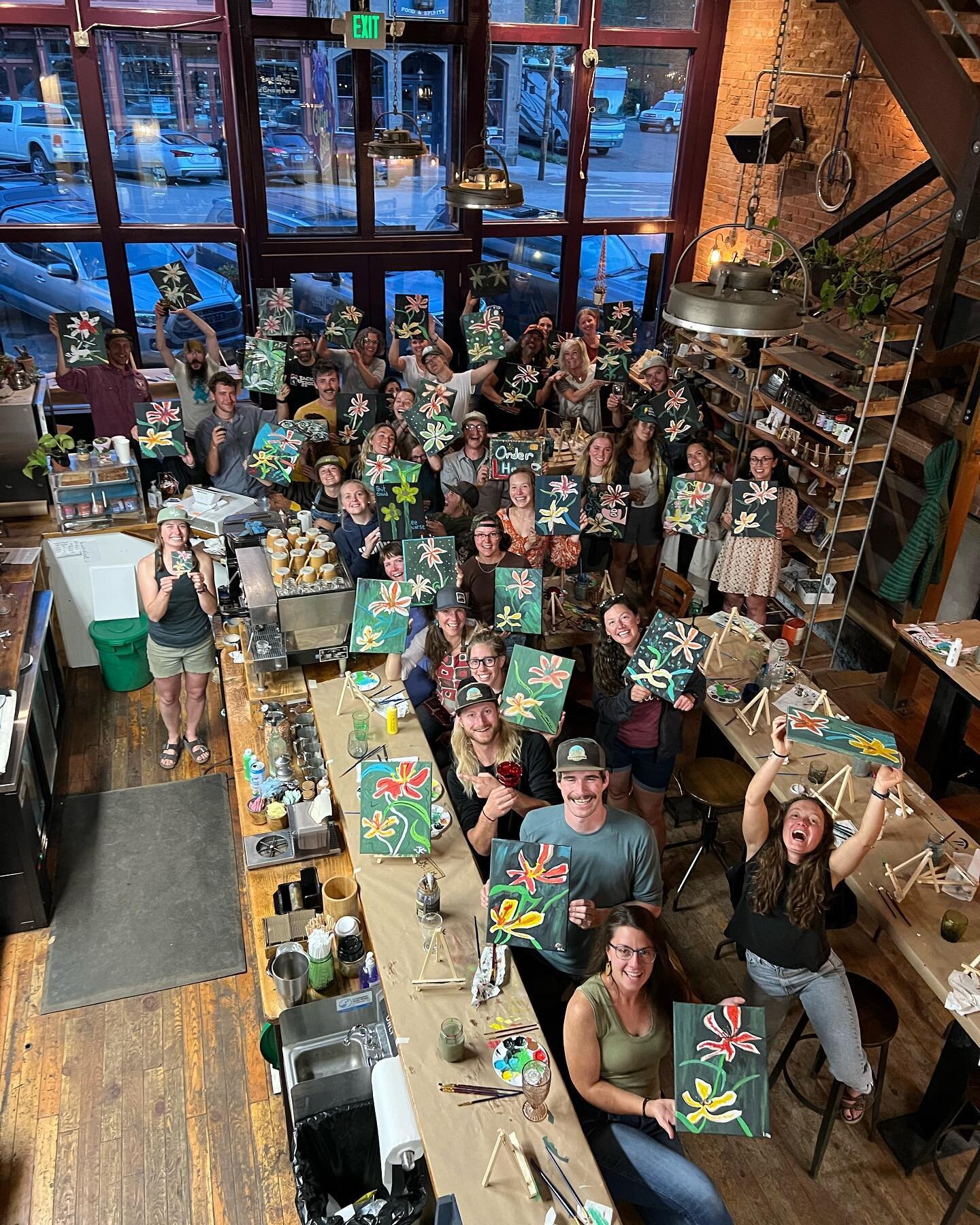 Well that was a hootin good time! Thank you so much to everyone who came to Wine &amp; Paint Night last night. And of course thank you @anne.the.man for agreeing to instruct - you&rsquo;re incredible 🤍

See you all next month 🖌🎨🌺