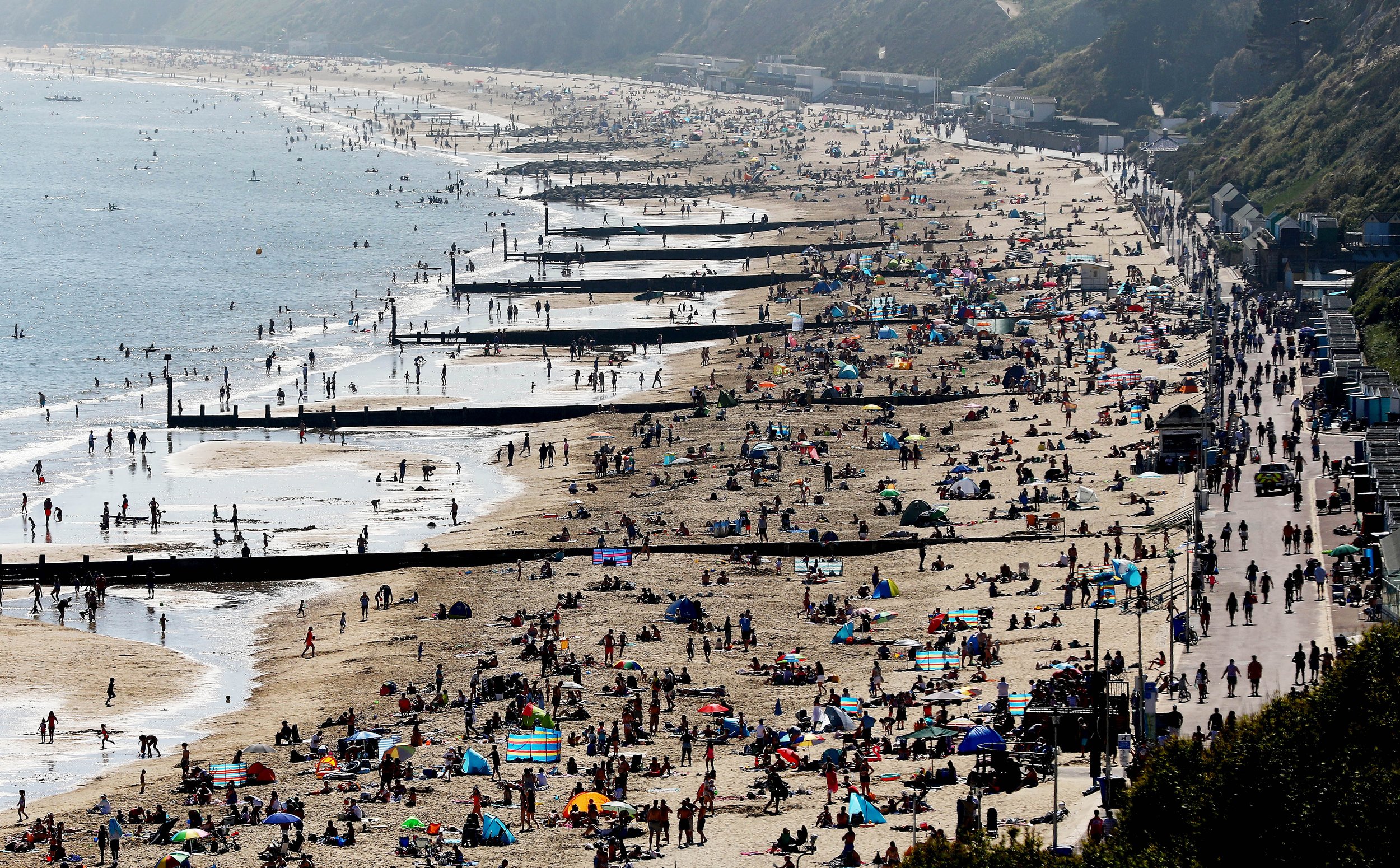 Crowded Bournemouth Beaches